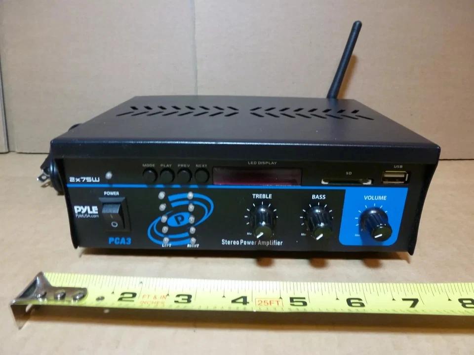 Pyle PCA3 Bluetooth 2X75W Home House Theater Stereo Power Amp Amplifier Receiver - Image 3 of 3