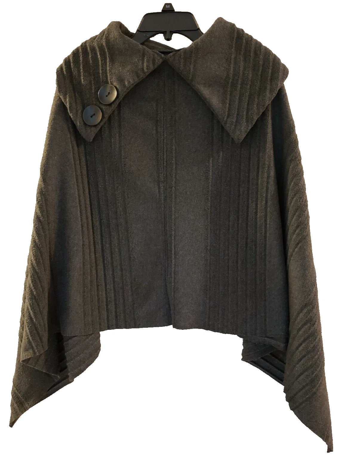 LEMODA WOMEN'S SPORTSWEAR GREY CAPE SHAWL PONCHO