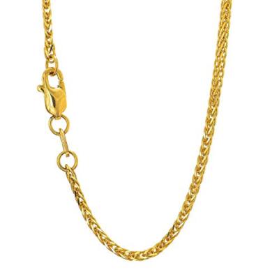 14k Semi-Solid Gold Yellow Or White 1.8 mm Square Spiga Wheat Chain 16'' 18'' 20''