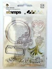 Always & Forever Love Wedding Romance Flowers BasicGrey 2009 Clear Stamps RARE