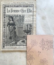 La Femme Chez Elle n° 30 du 15 Juin 1901 revue couture + sa planche broderie