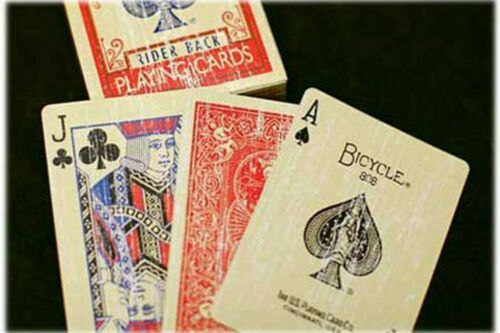 Bicycle Magic Makers RARE Red and Blue Faded Rider Back