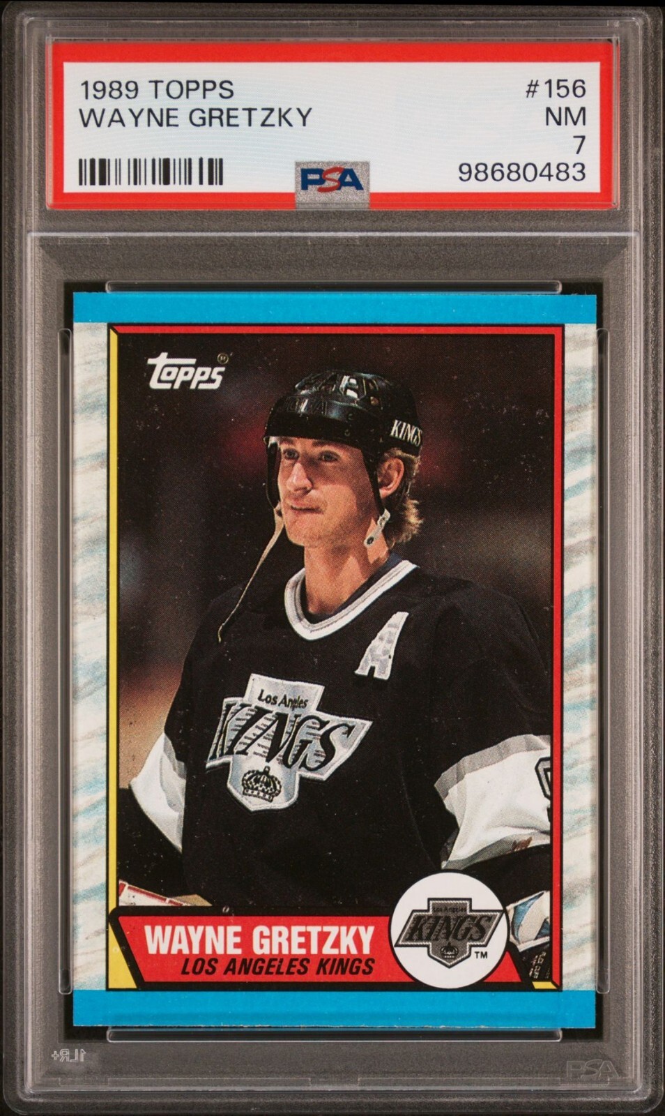 1989 Topps Hockey #156 Wayne Gretzky Los Angeles Kings (HOF, GOAT) PSA 7