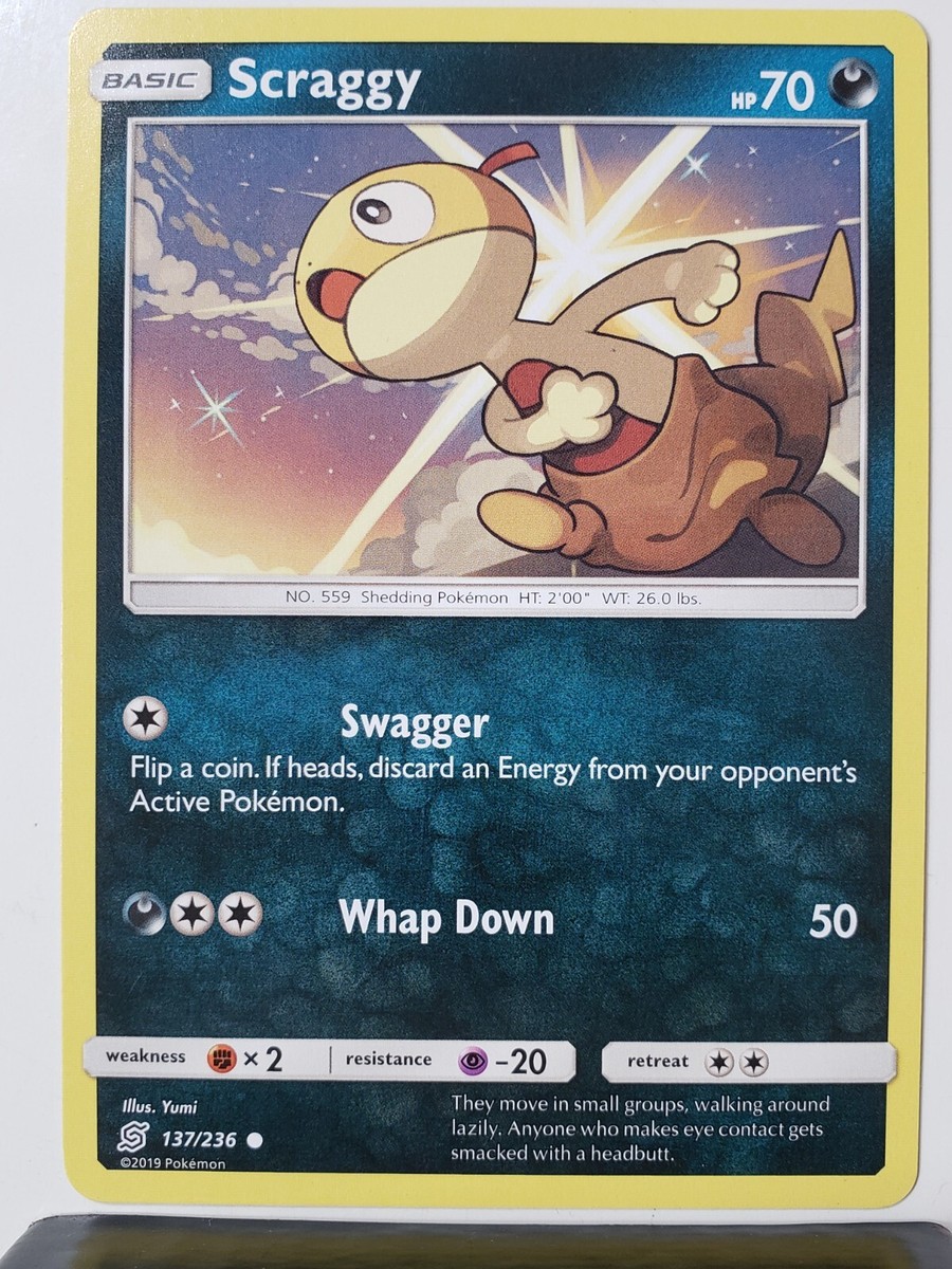 scraggy pokemon card Scraggy 137/236 LP