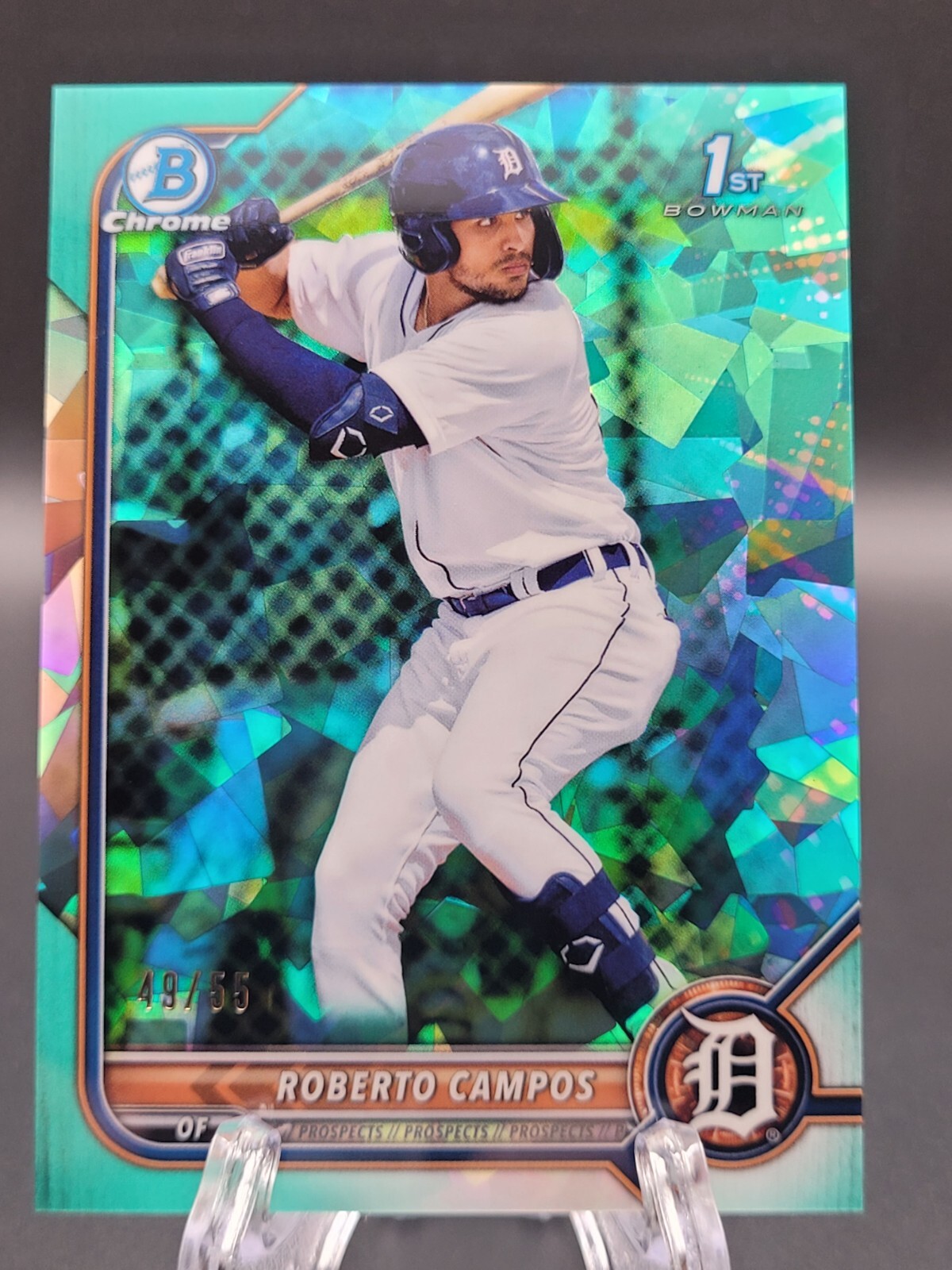 2022 Bowman Sapphire Roberto Campos 1st Aqua Refractor /55 Detroit Tigers BCP-14