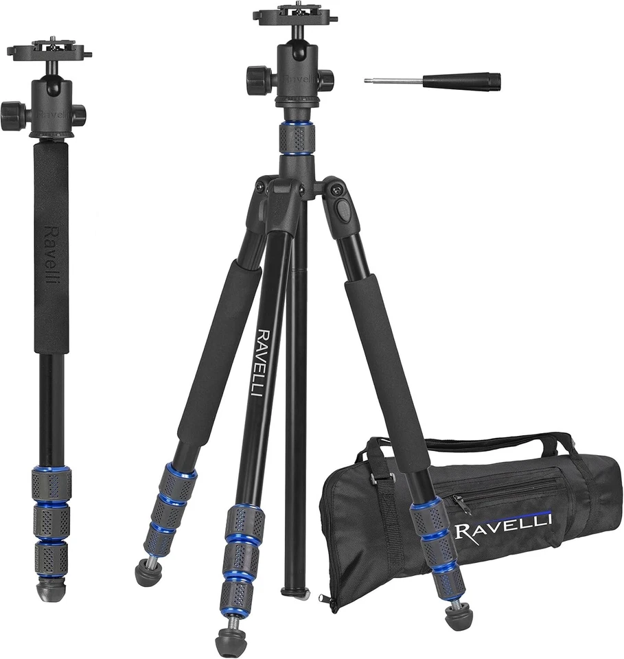 Ravelli Tripod APGL5 Professional 65" Ball Head For Camera Camcorder Monopod - Image 2 of 4