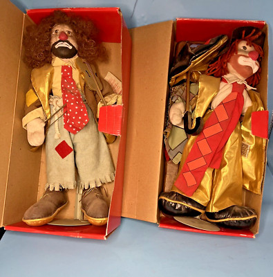 Lot Of 2 1989 Ron Lee Clown Doll by Applause #15256 #15258 The Virtuoso Tomorrow