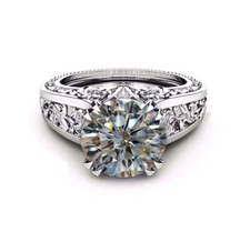 1Ct White Round Cut CZ Engagement Wedding Ring In Solid 925 Sterling Silver