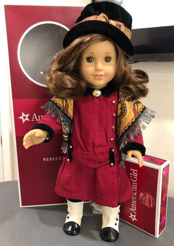American Girl 18" Doll Rebecca Rubin Retired Meet Outfit Two Books & Accessories - Picture 2 of 13