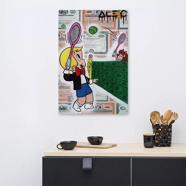 Alec Monopoly Canvas Print "Richie Throwing _ Paper Airplanes" Wall Art - Image 4 of 4