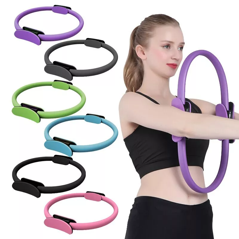 Yoga Circle Pilates Ring Dual Grip Muscle Body Fitness Weight Exercise Train Kit
