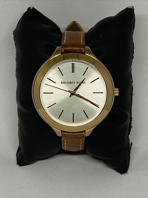 Michael Kors Runway MK-2284 Women's Brown Leather Analog