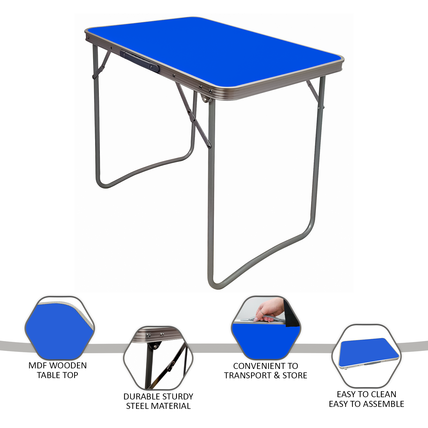 Folding Table Portable Fold Up Tables Camping Garden Party Trestle