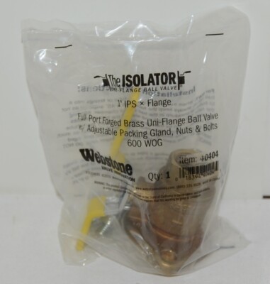 Webstone Valve 40404 1'' IPS x Flanged Forged Brass Full Port Isolator Ball