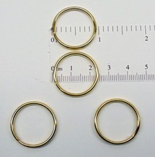 100 STURDY KEY RINGS 24mm - 25mm 1" Split Ring Style ~ GOLD Metal ~ Steel base