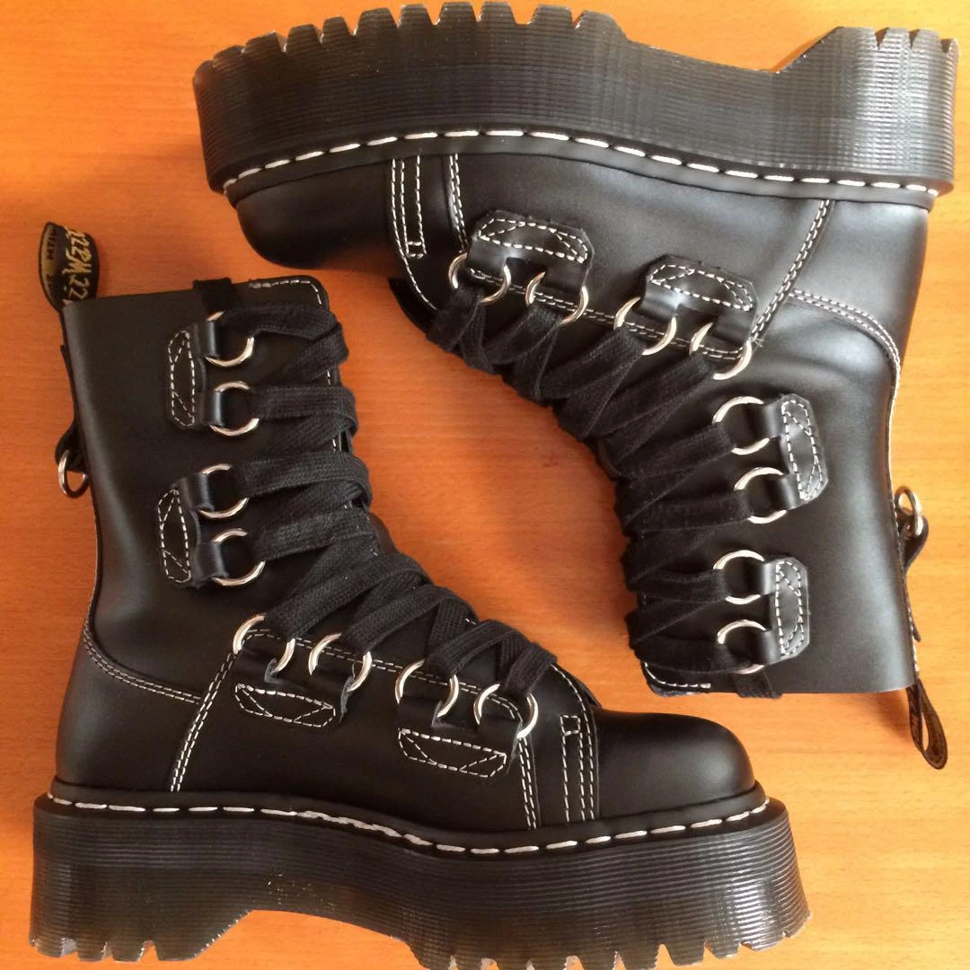 Dr. Martens JADON XL Boots 23cm USL6 UK4 Black Leather Oring BEX