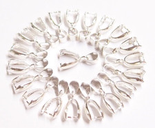 20 Large Silver Pinch Bails for Pendants for Cabochons NEW 25x10mm