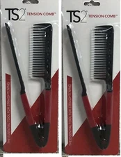 2 Pack TS2  Hair Straightening Flat Iron Tension Styling Comb Salon Hairdresser 