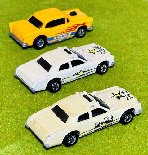 (3) Hot Wheels Automagic 55 Chevy & 2 Dodge Monaco Star Taxi Police Vintage - Picture 8 of 12