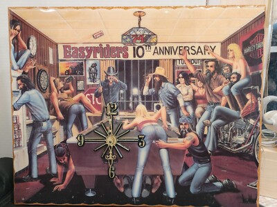 David Mann Easyriders 10th Anniversary Wall Clock VERY RARE 1974