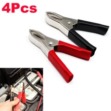 Dynitx 4Pcs Car Battery Insulated Test Lead Clip Crocodile Alligator Clamp 30A