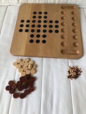 New Wooden Backgammon Game 30 Disks Dice + Mancala Board ...