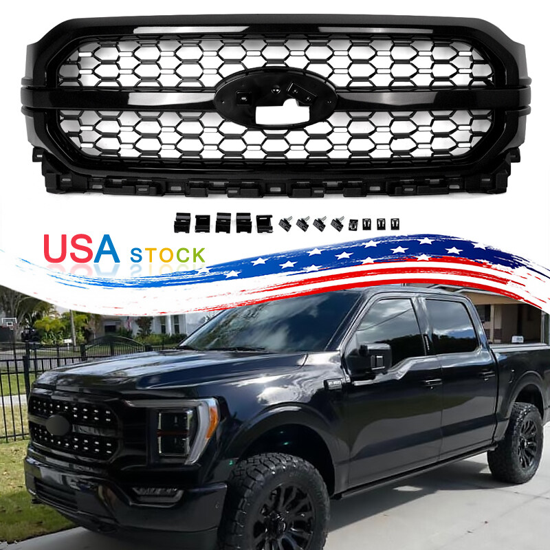 For 2021-2023 Ford F-150 Platinum Agate Black Front Grille Upper Grill Assembly