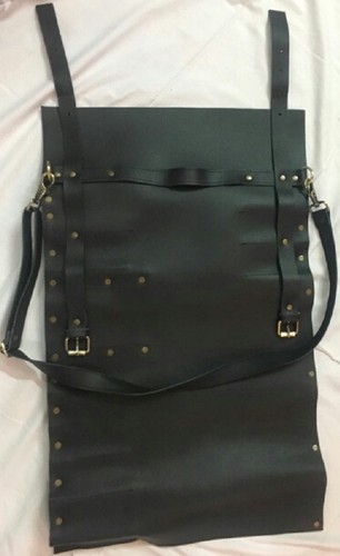 Calidad Premium 100% Negro Cuero Genuino Chef Cuchillo Bolso con 8 Bolsillos - Imagen 7 de 9