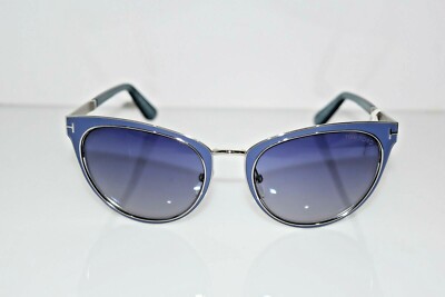 New Auth Tom Ford Nina Purple Silver Cat Eye TF373 86Z 56-21-135 Sunglasses BT