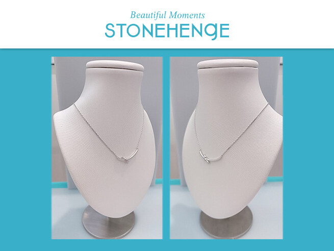 Stone Hedge Love Knot Silver Necklace N0096 Korean Jewelry
