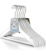 Hangerworld White Wood Kids Children Clothes Hangers Swivel Hook 6 Pack New