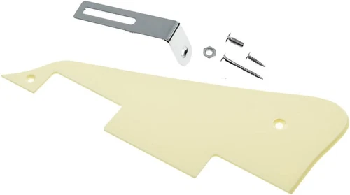 Single Cream 1 Ply LP Guitar Pickguard with Chrome Bracket for Epiphone Les Paul