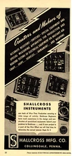 1942 SHALLCROSS MFG. CO PRINT AD, RESISTORS, SWITCHES, COLLINGDALE, PA. WWII AD