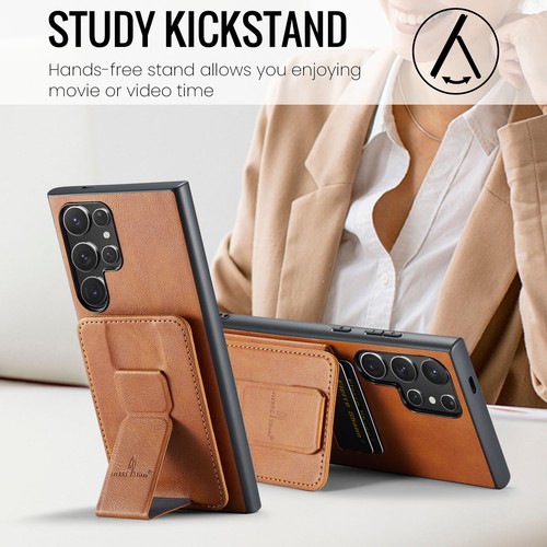 For Samsung Galaxy S25 Ultra S23+ S22 Ultra Card Wallet Stand Case w Wrist Strap - Picture 6 of 19
