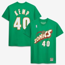Unisex Mitchell Ness Shawn Kemp Green Seattle SuperSonics Name Number