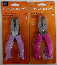 Fiskars 123670-1001 Heart Circle 1/4" Hand Punches 2-pc set