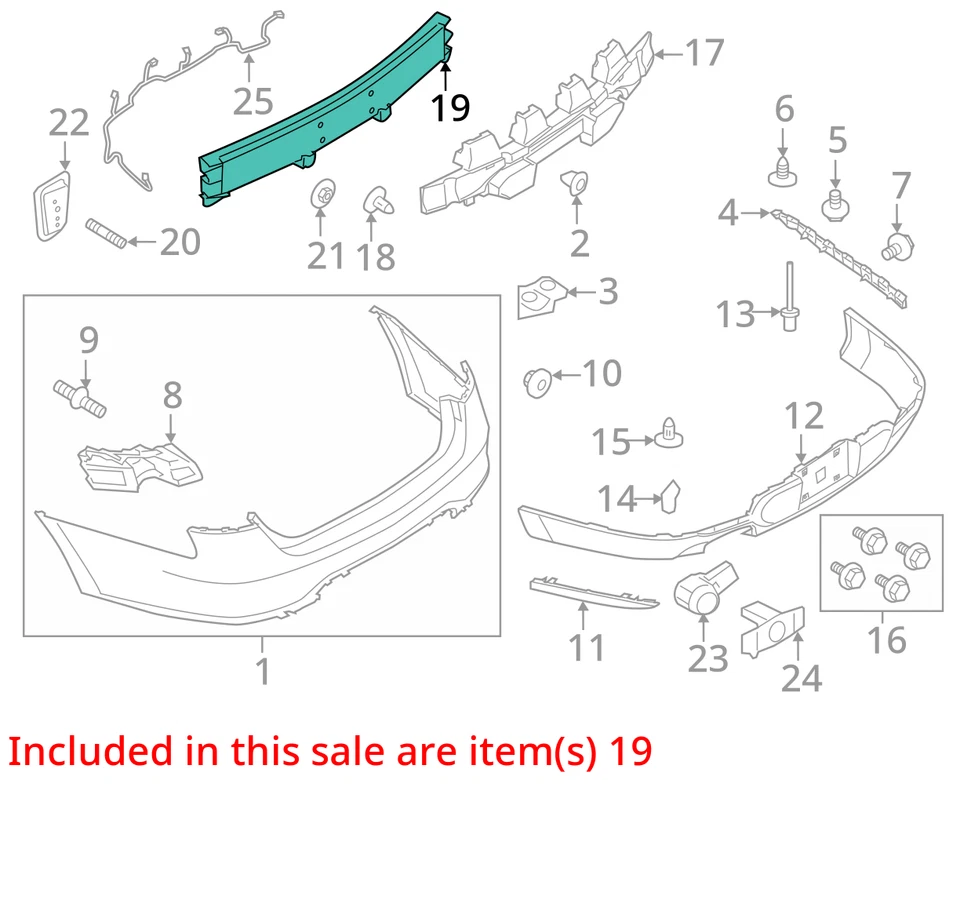 2012-2019 Ford Taurus Rear Bumper Reinforcement 994383 Foto 2 de 3