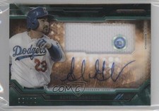 2015 Topps Strata Clearly Authentic Relics Green 5/75 Adrian Gonzalez Auto 3l4
