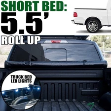 Topline For 2001-2003 Ford F150 5.5 Ft Bed Lock & Roll Tonneau Cover+LED Lights