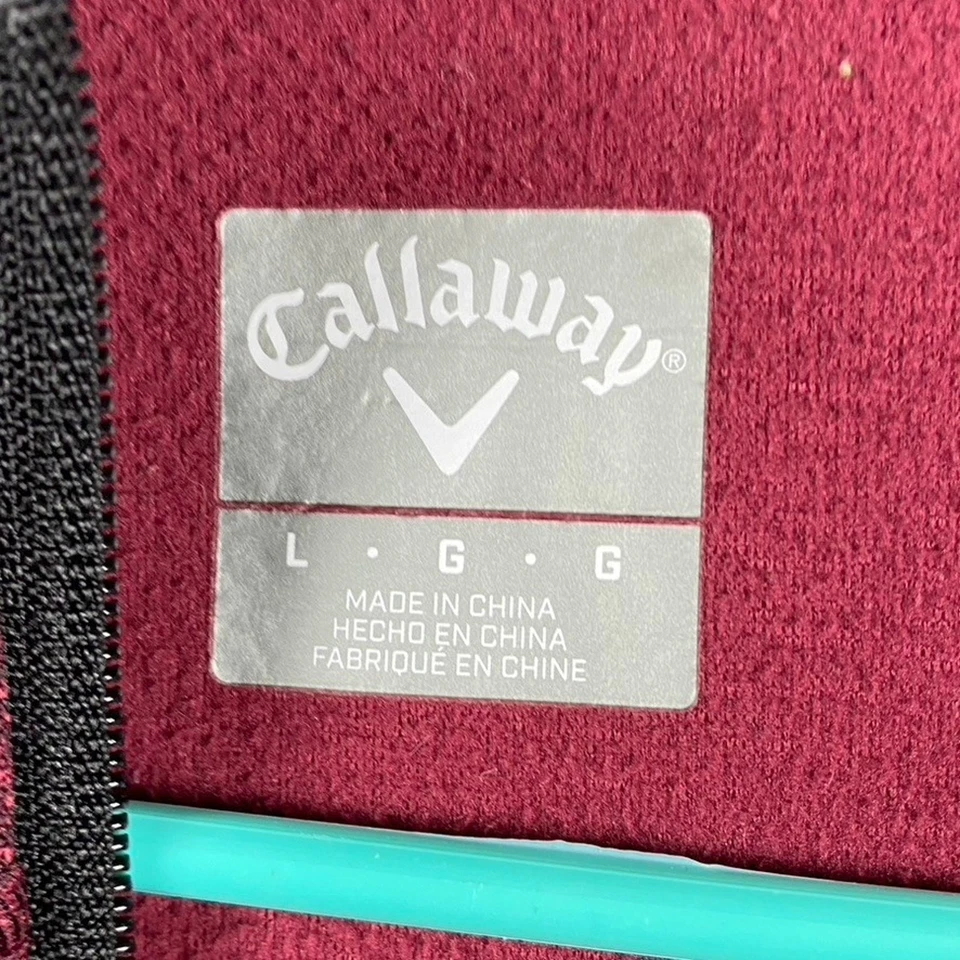 Callaway 1/4 Zip Pullover Sweater Men's Large Red Athletic Preppy Sports Golf - Image 3 of 4