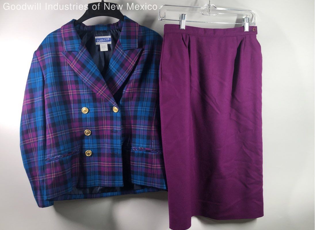 Pendleton Plaid Virgin Wool Double Breasted Blaze… - image 1