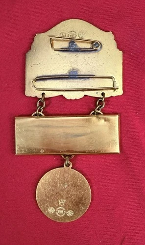 Vtg 1959 AFL-CIO 3rd Biennial Convention Blank Badge San Francisco Bastian Gold image 4