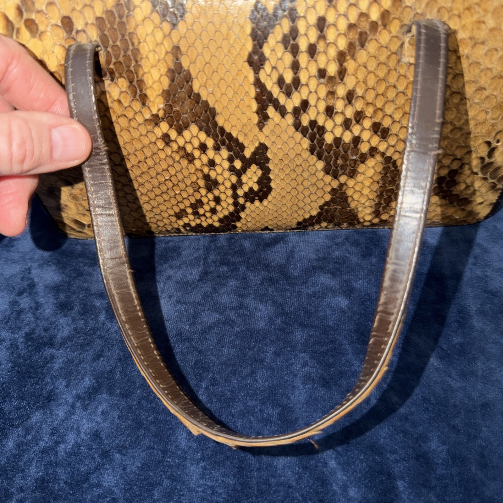 Vintage Python Purse Genuine Leather Handbag - image 7