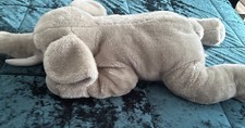 Jumbo Elephant Pillow Stuffed Plush Toy Animal Realistic Grey Laying Down 44  