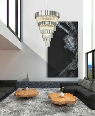 Crystal Chandelier 27 Light Fixture Quality Chrome Large Dining Room Foyer 52''