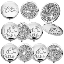 Barydat 10 Pieces Bridesmaid Gifts Set Magnifying Compact Mirror Bride I Do C...