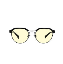 Gunnar Campbell Glasses, Onyx, Amber Lens CMB-00101