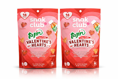 2 x Snak Club Tajin Chili & Lime Valentine's Hearts Gummy Gummies Candy 16 Bags