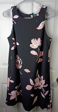 Lauren Ralph Lauren Mini Pink Black Floral Dress Size 6 Pocket Tank Back Zip