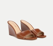 Veronica Beard Ellen Wedge Sandal Signature Caramel Size 9.5 350 New